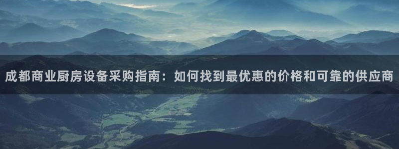 d88尊龙官方网：成都商业厨房设备采购指南：如何找到最优惠的