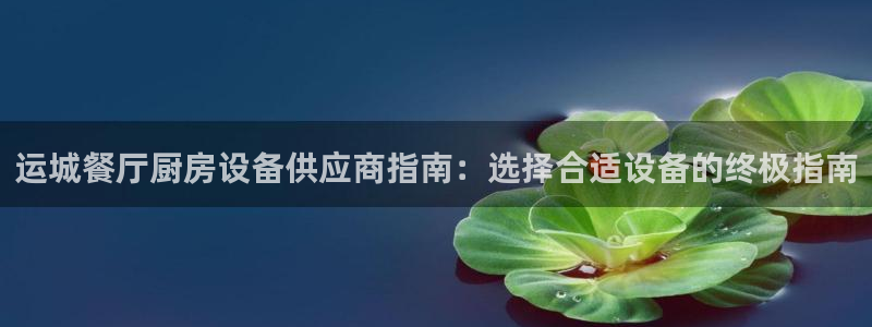 尊龙凯时人生就是搏z6com：运城餐厅厨房设备供应商指南：选