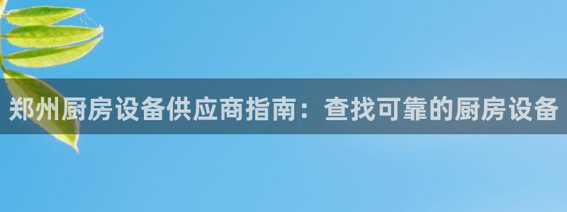 尊龙凯时ag旗舰：郑州厨房设备供应商指南：查找可靠的厨房设备